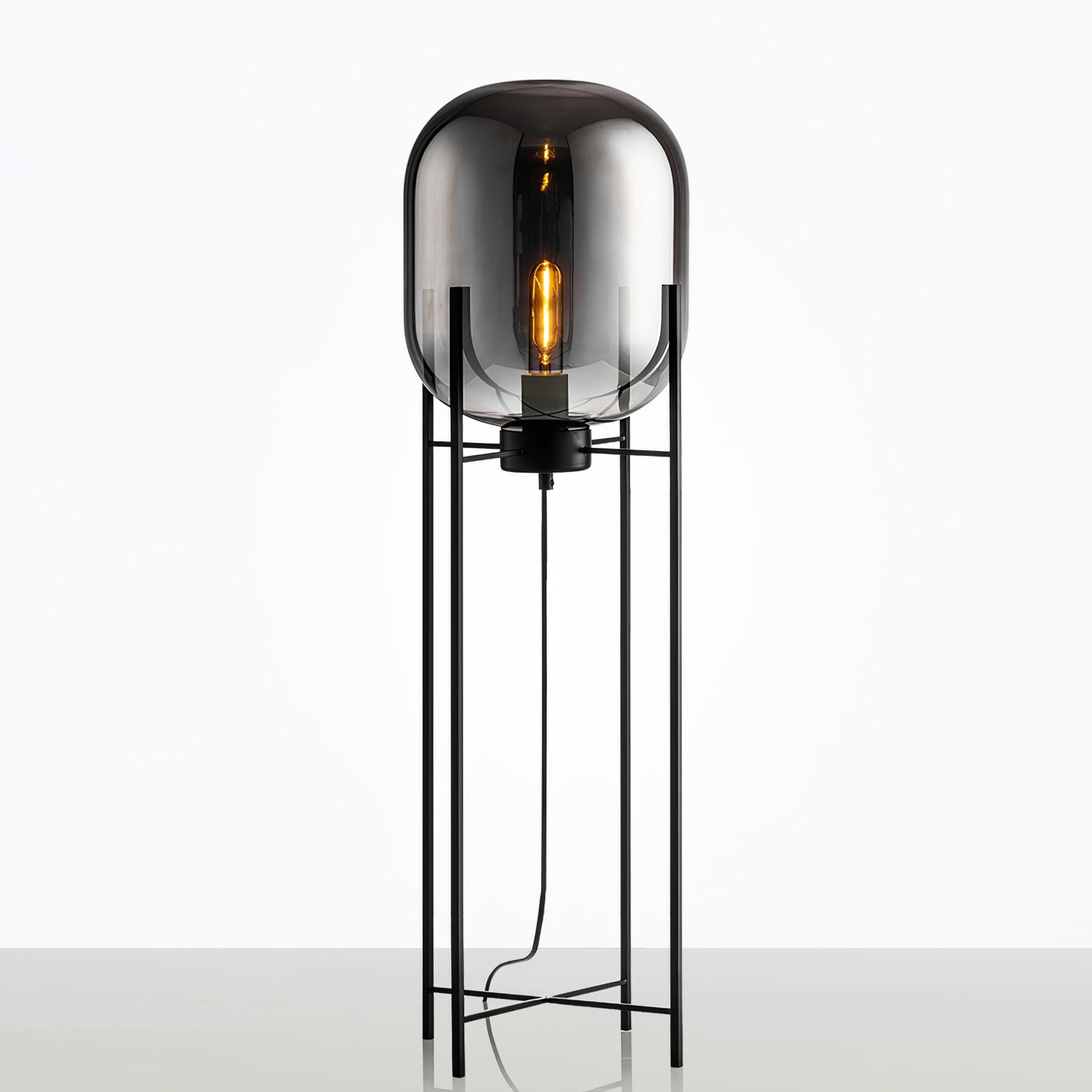 Oda LED Floor Lamp With Modern Glass Globe