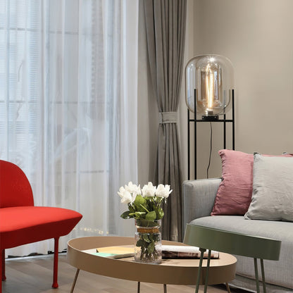 Oda LED Floor Lamp With Modern Glass Globe