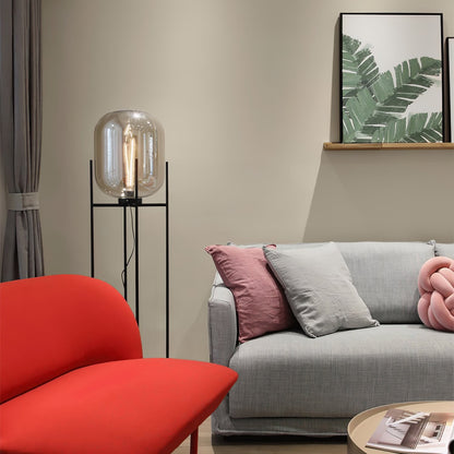 Oda LED Floor Lamp With Modern Glass Globe