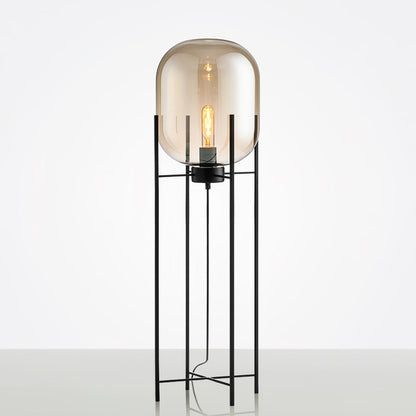 Oda LED Floor Lamp With Modern Glass Globe