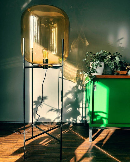 Oda LED Floor Lamp With Modern Glass Globe