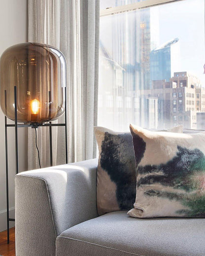 Oda LED Floor Lamp With Modern Glass Globe