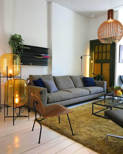 Oda LED Floor Lamp With Modern Glass Globe