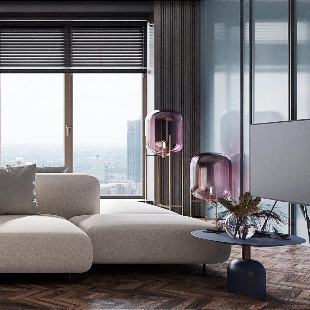 Oda LED Floor Lamp With Modern Glass Globe