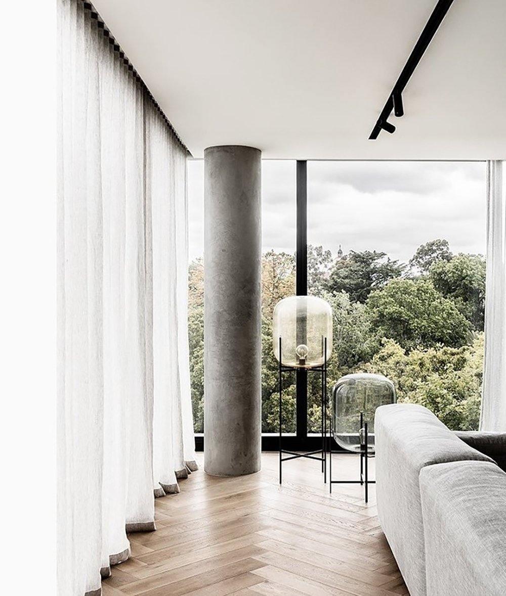 Oda LED Floor Lamp With Modern Glass Globe