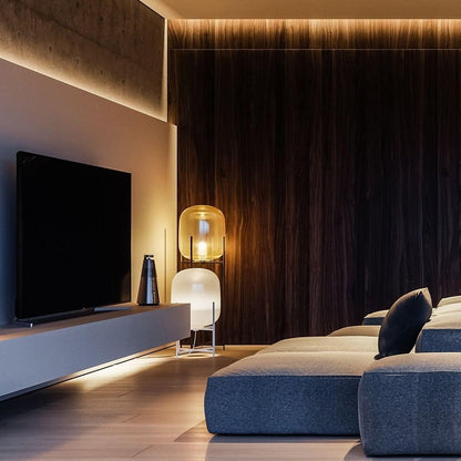 Oda LED Floor Lamp With Modern Glass Globe