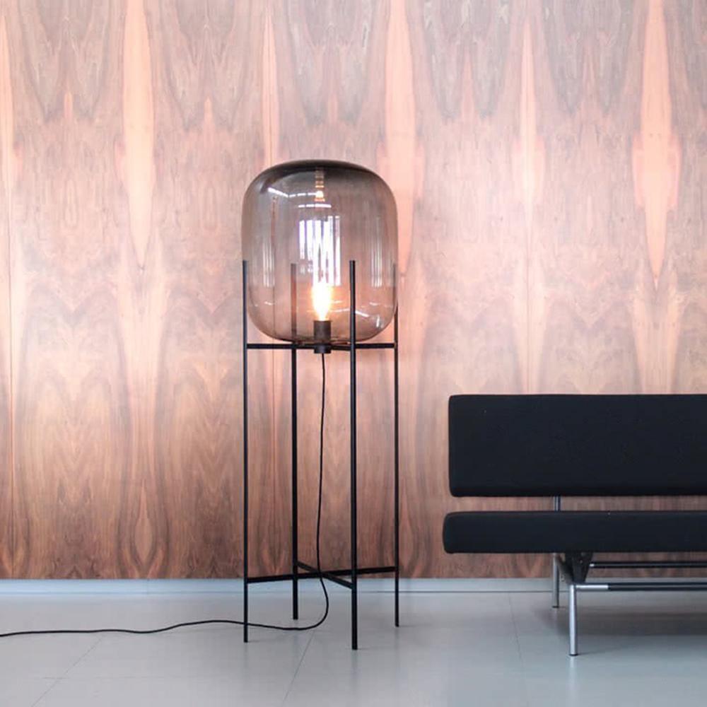 Oda LED Floor Lamp With Modern Glass Globe