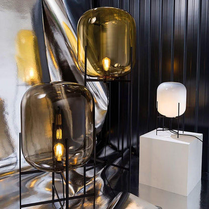 Oda LED Floor Lamp With Modern Glass Globe