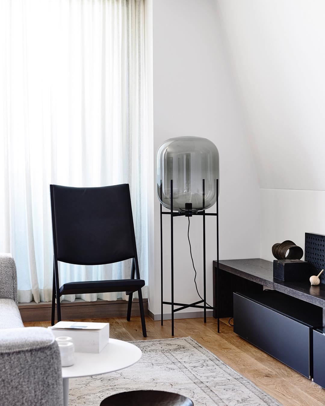 Oda LED Floor Lamp With Modern Glass Globe