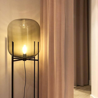 Oda LED Floor Lamp With Modern Glass Globe