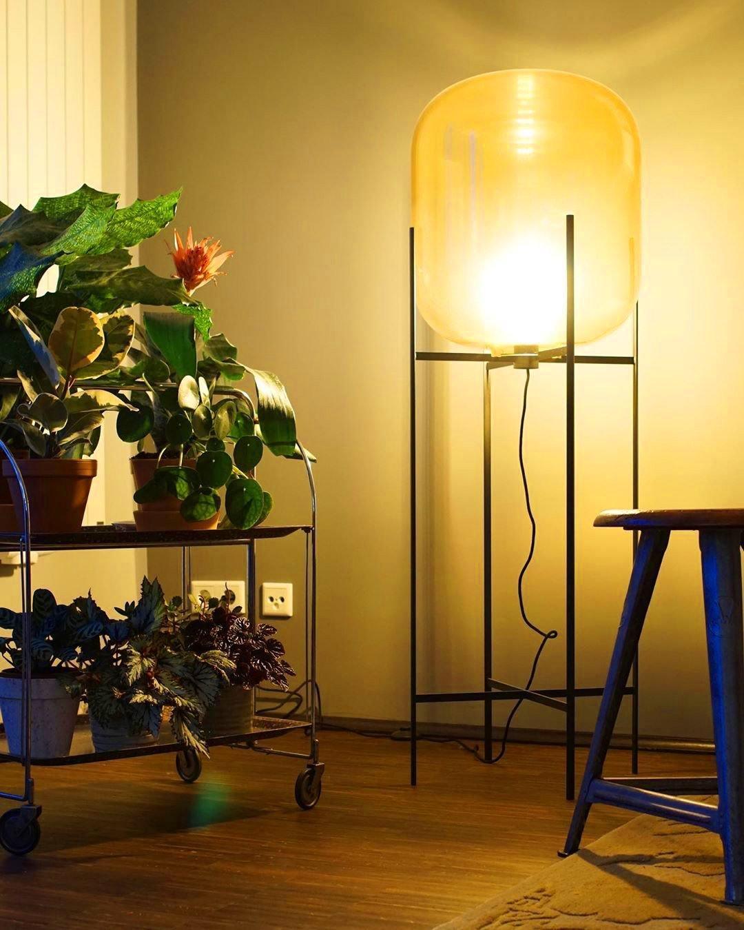 Oda LED Floor Lamp With Modern Glass Globe