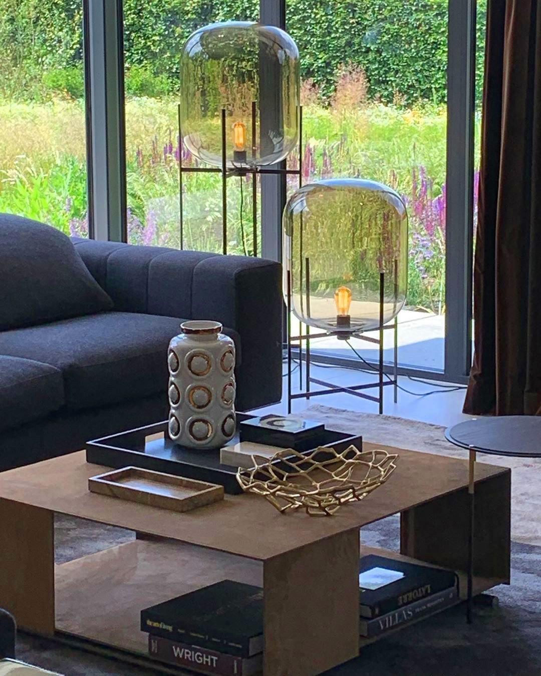 Oda LED Floor Lamp With Modern Glass Globe