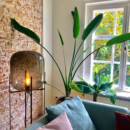 Oda LED Floor Lamp With Modern Glass Globe