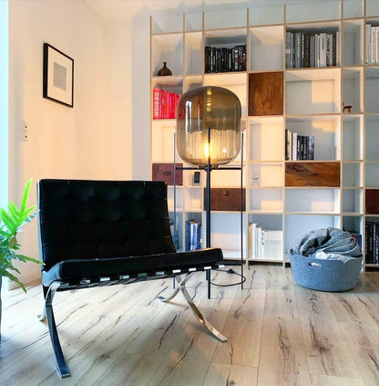 Oda LED Floor Lamp With Modern Glass Globe