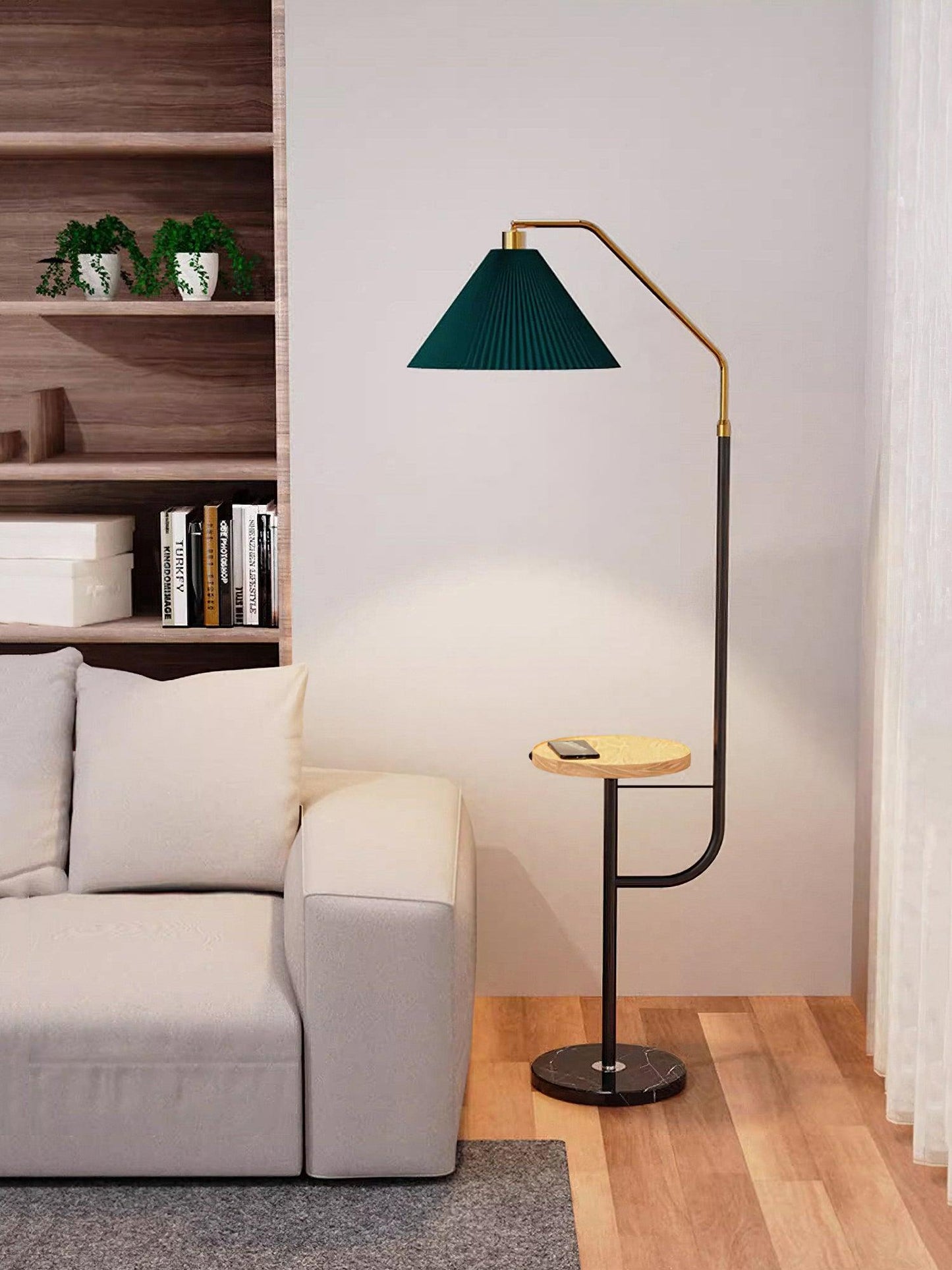 Ozz LED Floor Lamp With Artistic Metal & Marble Design