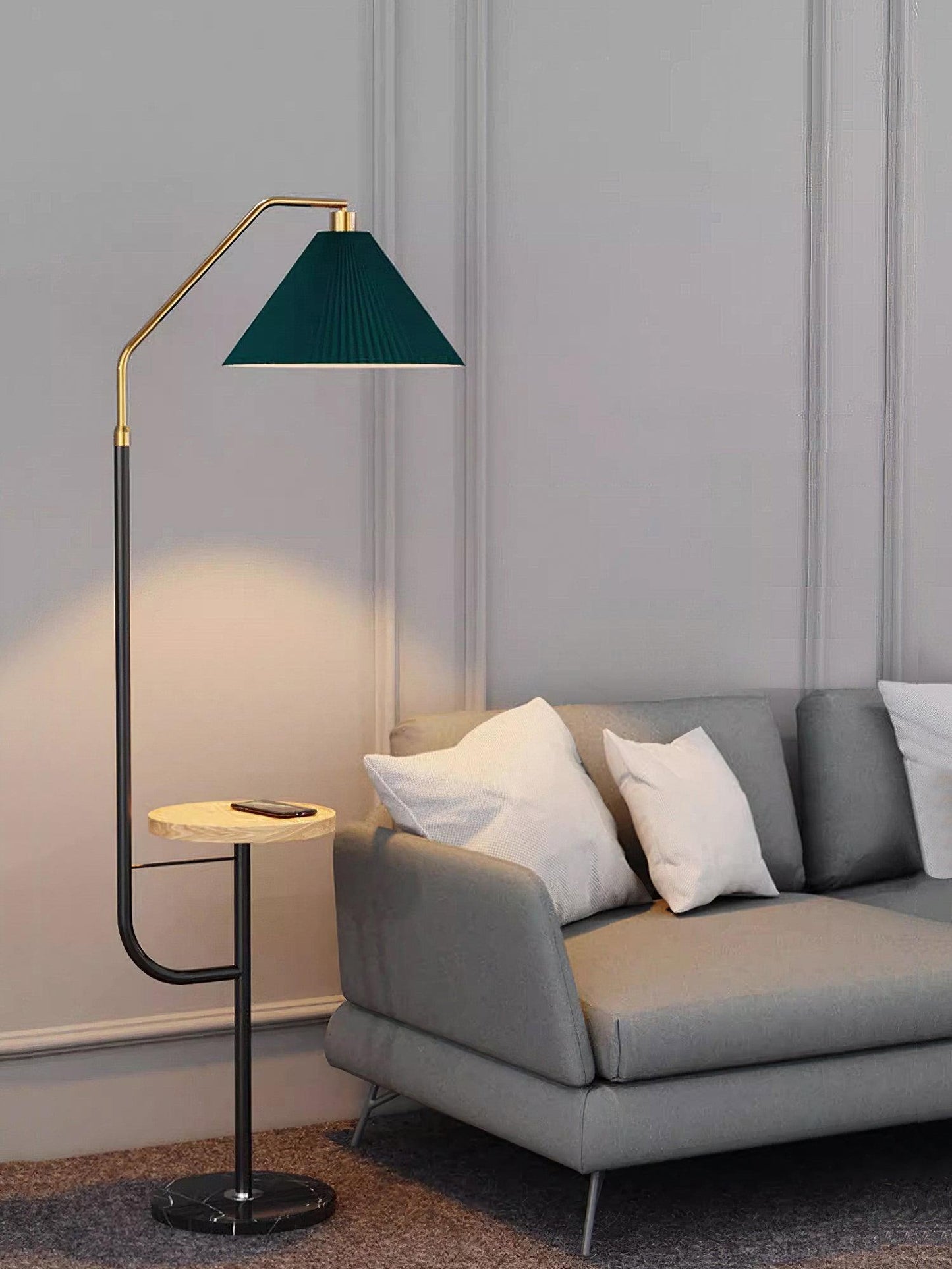 Ozz LED Floor Lamp With Artistic Metal & Marble Design