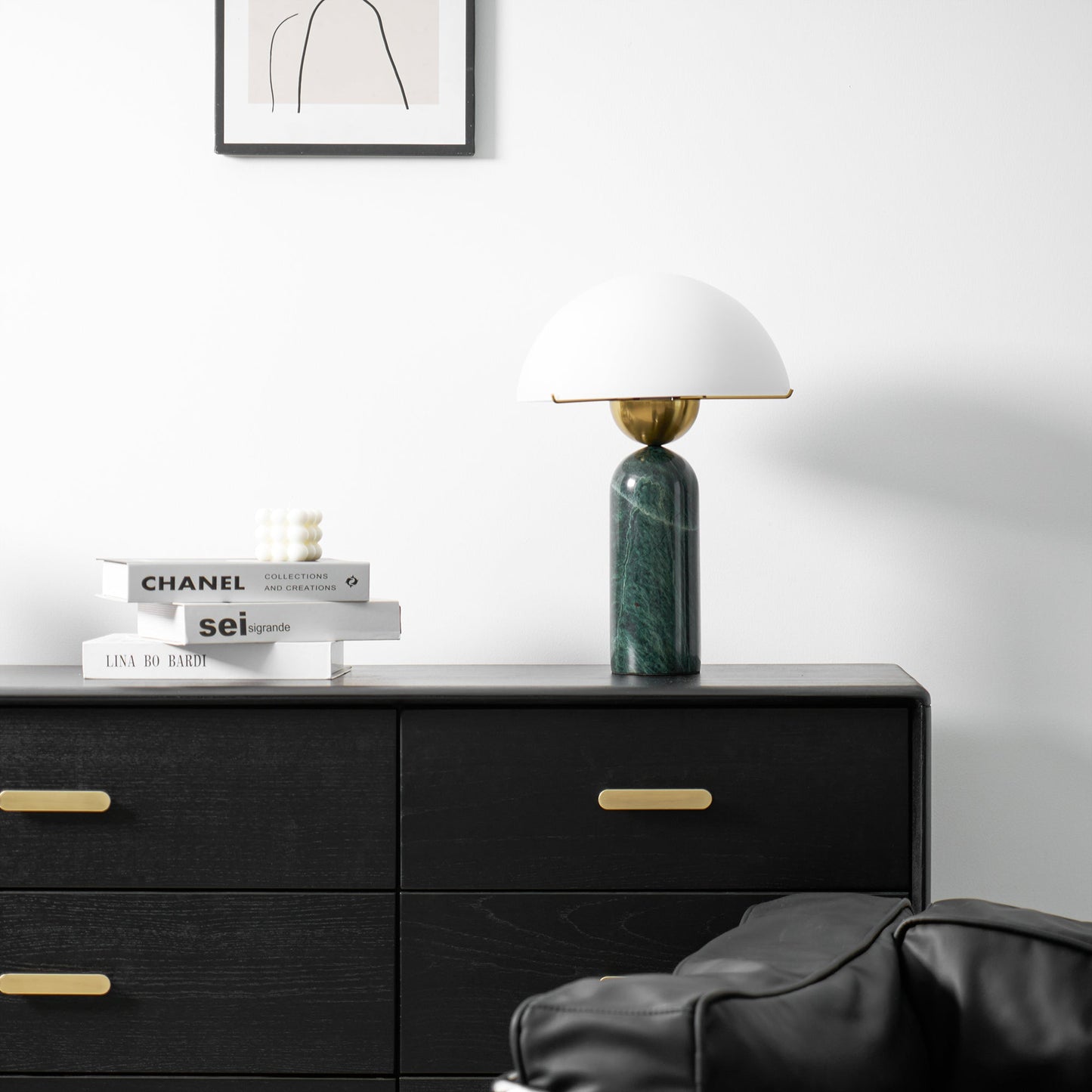 Peono Alabaster Table Lamp White Shade LED Indoor Lighting