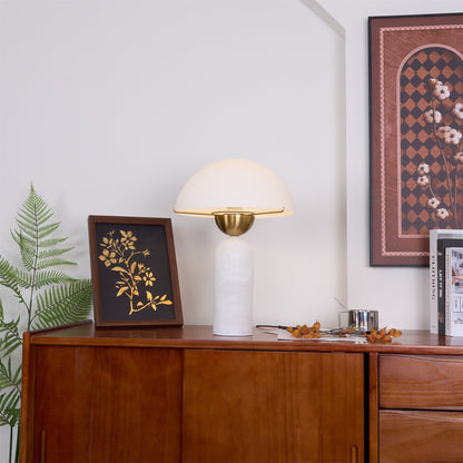 Peono Alabaster Table Lamp White Shade LED Indoor Lighting