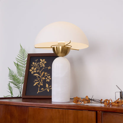 Peono Alabaster Table Lamp White Shade LED Indoor Lighting