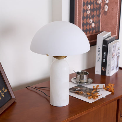Peono Alabaster Table Lamp White Shade LED Indoor Lighting