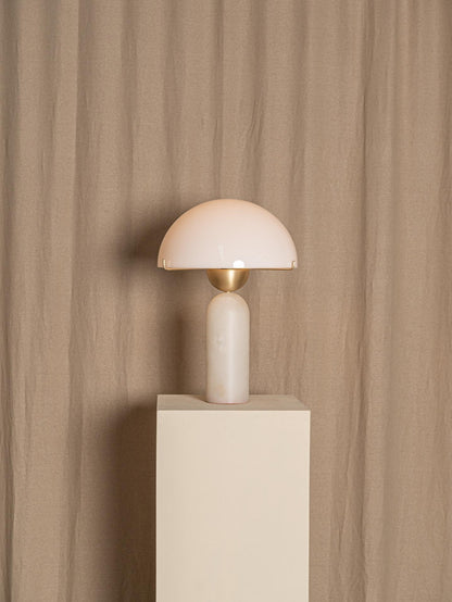 Peono Alabaster Table Lamp White Shade LED Indoor Lighting