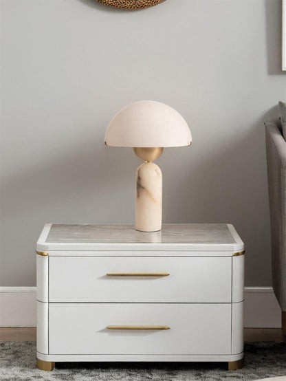 Peono Alabaster Table Lamp White Shade LED Indoor Lighting