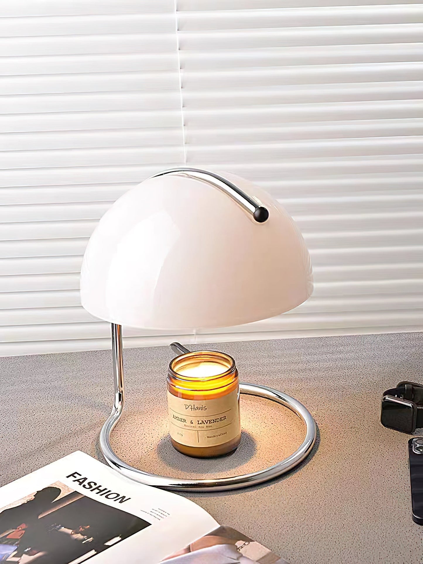 Pierre Chrome Table Lamp | Elegant Glass Accent Light for Modern Homes