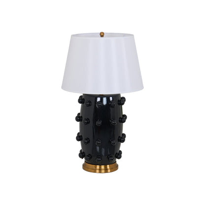 Polka Dot Porcelain Table Lamp White Fabric LED Indoor Lighting