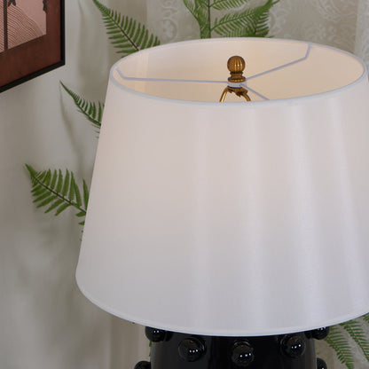 Polka Dot Porcelain Table Lamp White Fabric LED Indoor Lighting