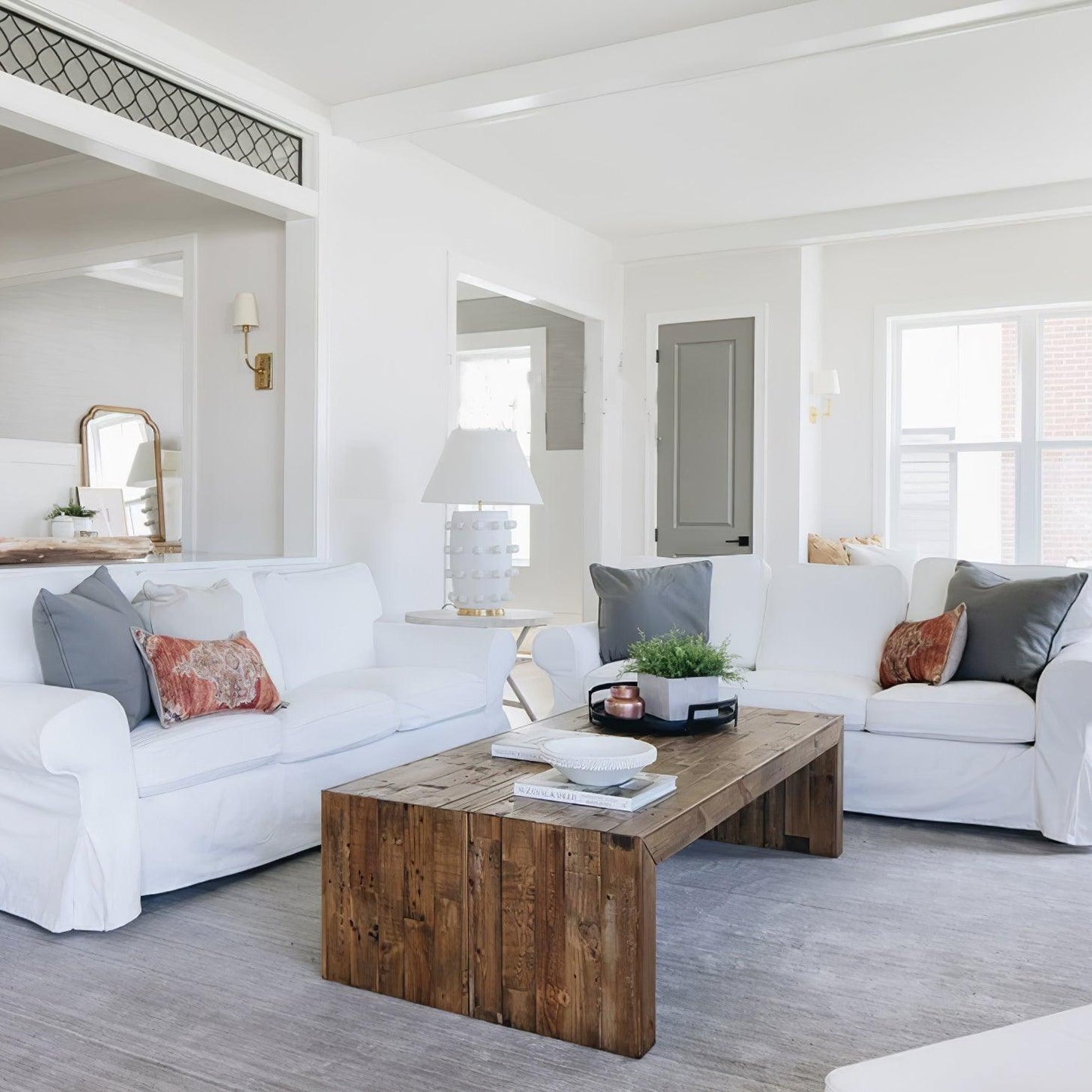 Polka Dot Porcelain Table Lamp White Fabric LED Indoor Lighting