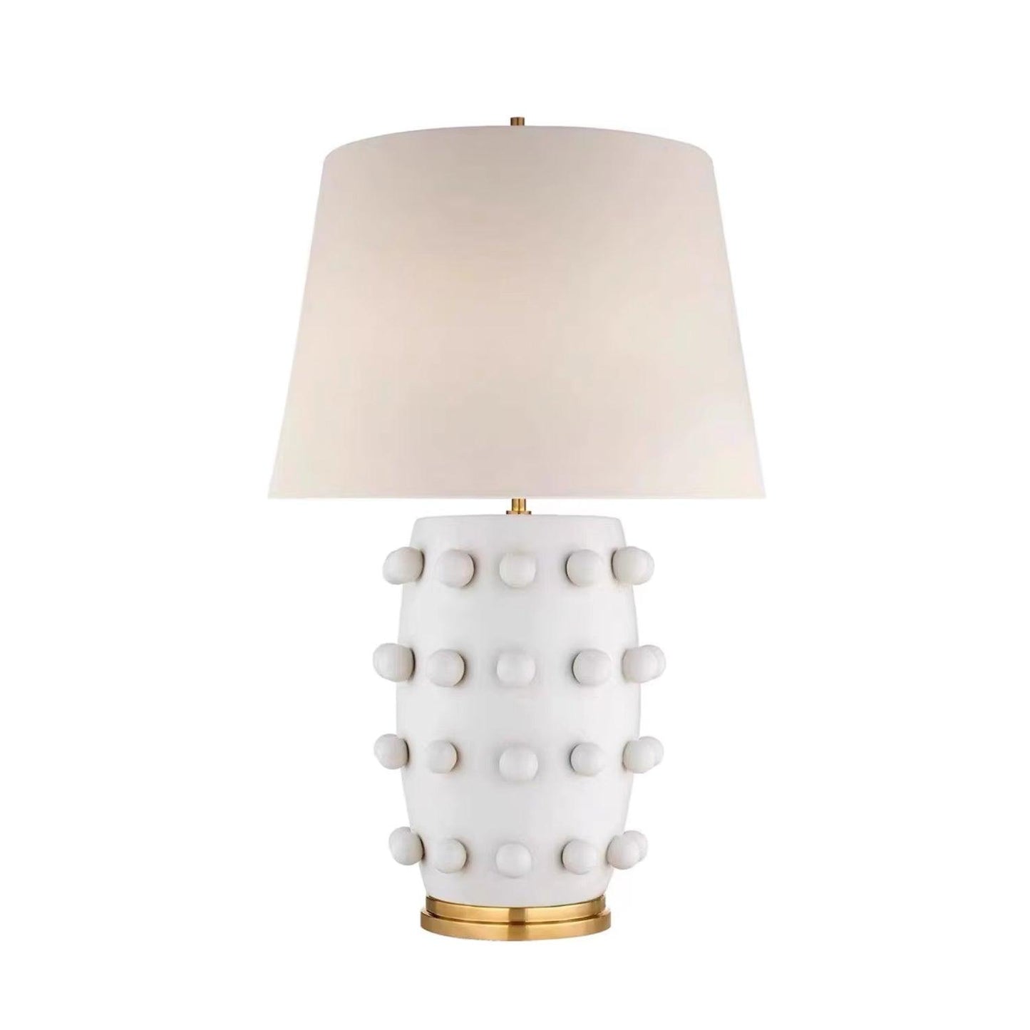 Polka Dot Porcelain Table Lamp White Fabric LED Indoor Lighting