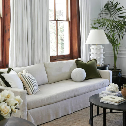 Polka Dot Porcelain Table Lamp White Fabric LED Indoor Lighting