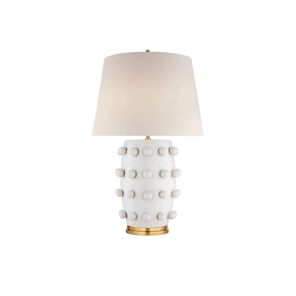 Polka Dot Porcelain Table Lamp White Fabric LED Indoor Lighting