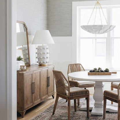 Polka Dot Porcelain Table Lamp White Fabric LED Indoor Lighting