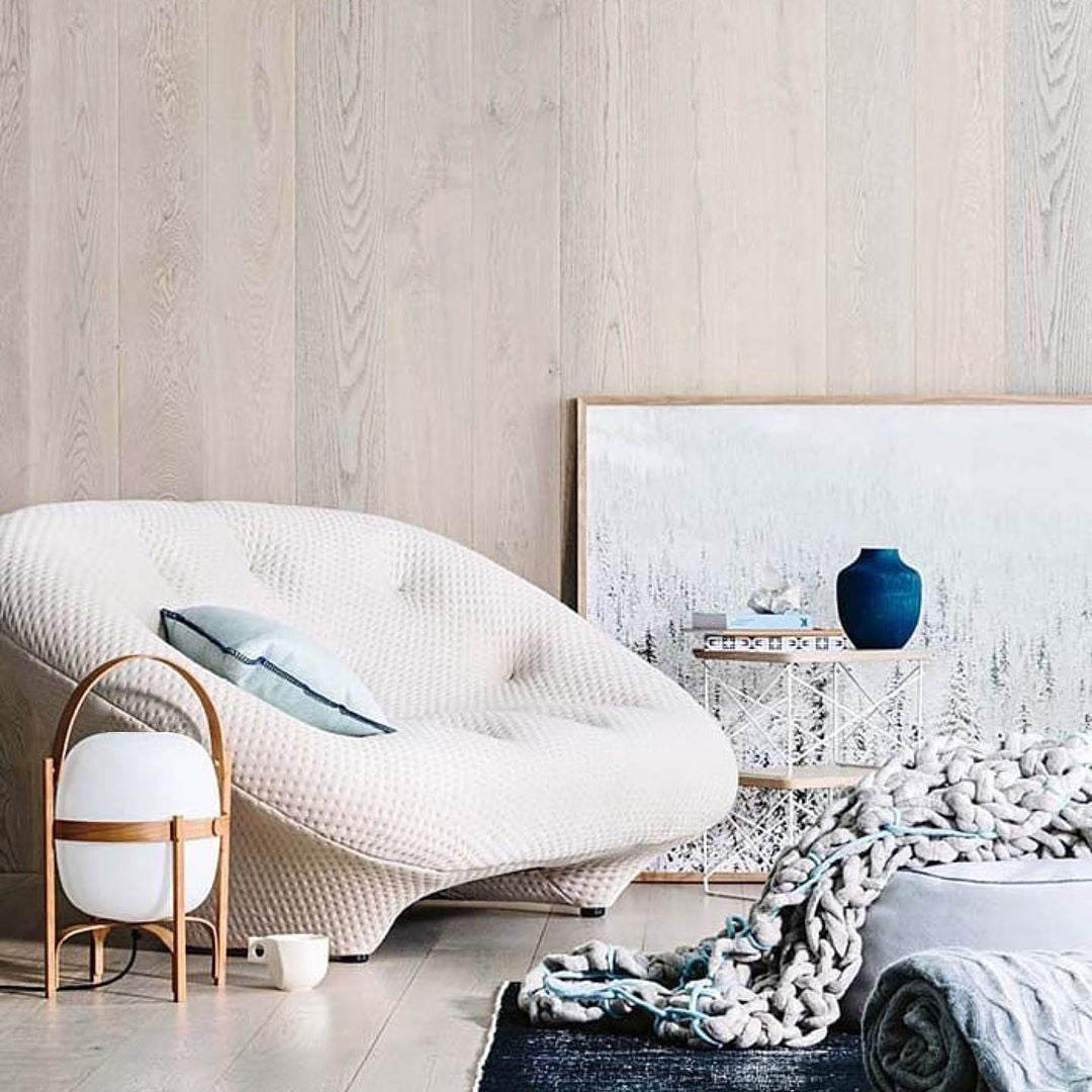 Modern Portable Lantern Glass Table Lamp White Shade LED Light