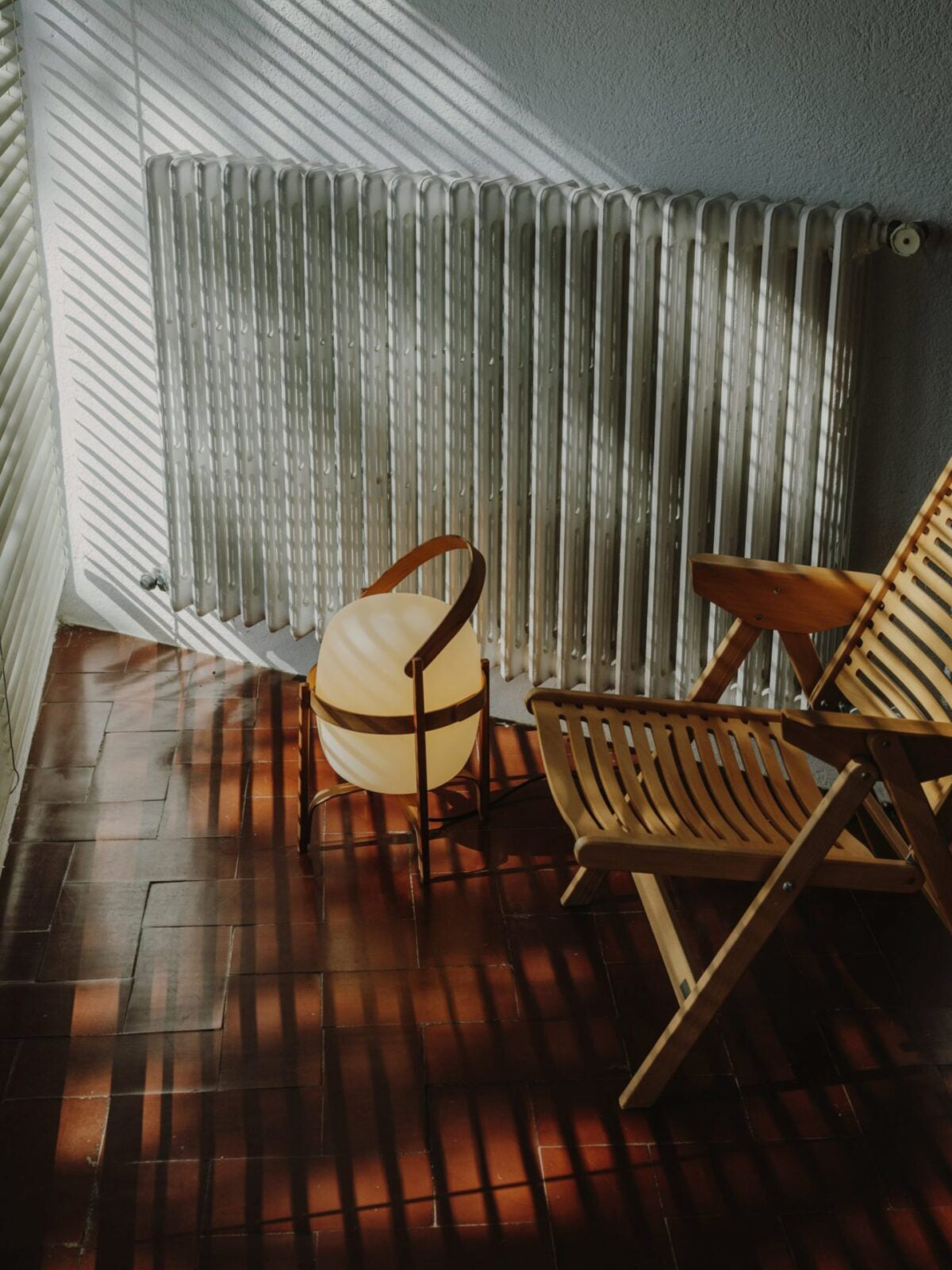 Modern Portable Lantern Glass Table Lamp White Shade LED Light