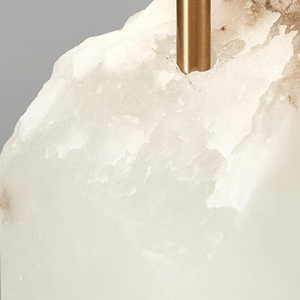 Raw Alabaster Table Lamp White Linen Gold LED Indoor Lighting