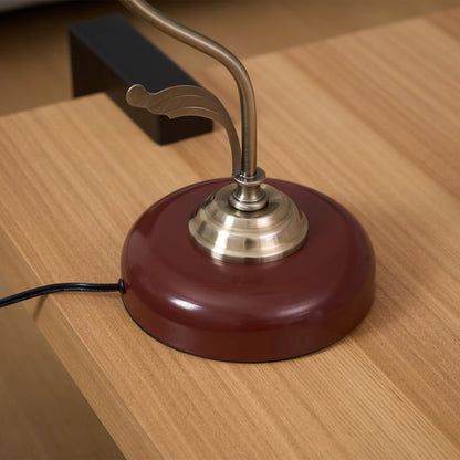 Vintage Laiton Table Lamp White Ceramic Gold Walnut LED Desk Lighting