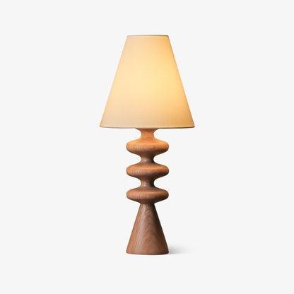 Ripple Table Lamp Walnut Wood Metal Fabric LED Desk Lamp