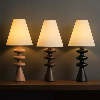 Ripple Table Lamp Walnut Wood Metal Fabric LED Desk Lamp