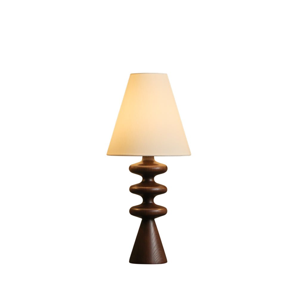 Ripple Table Lamp Walnut Wood Metal Fabric LED Desk Lamp