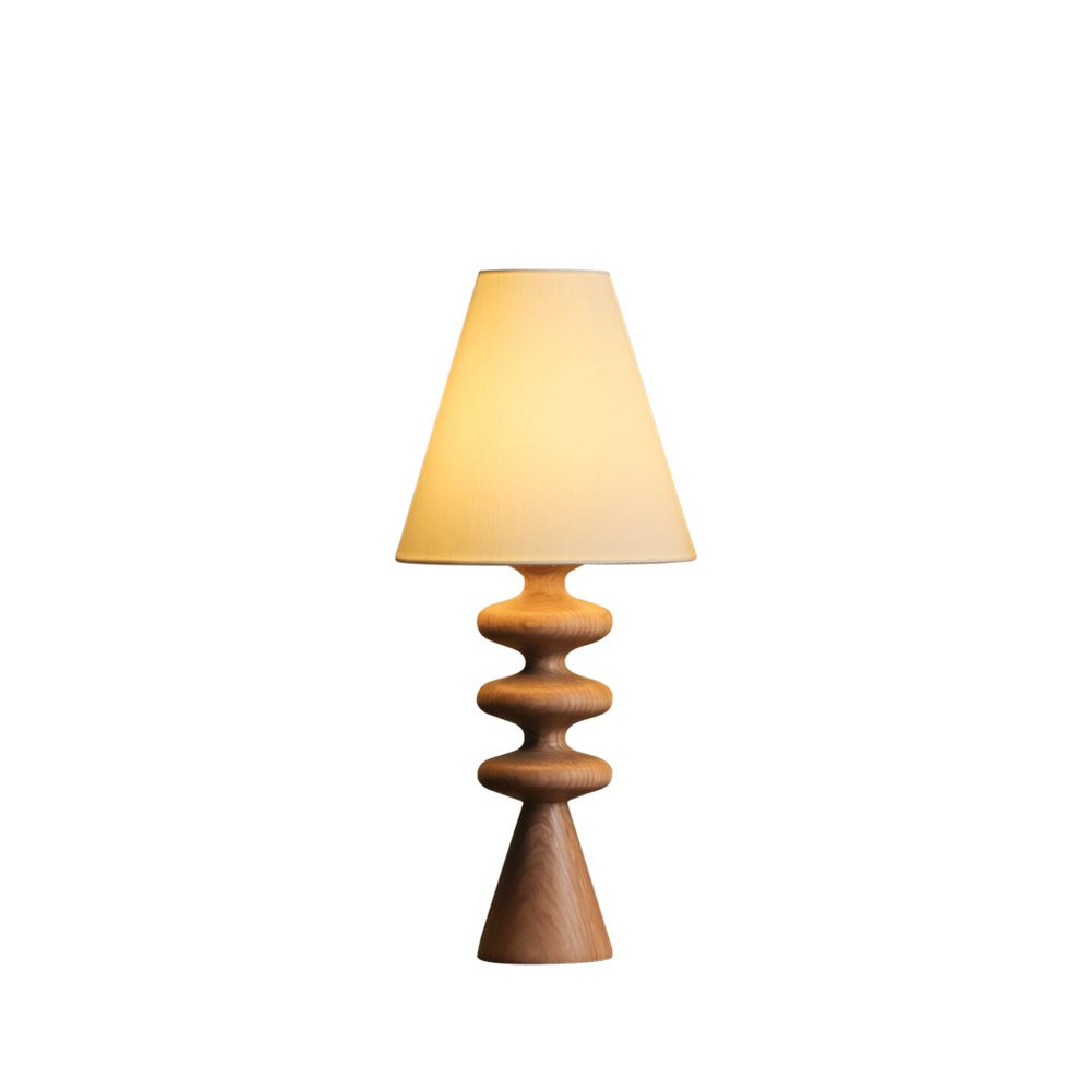 Ripple Table Lamp Walnut Wood Metal Fabric LED Desk Lamp