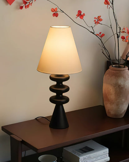 Ripple Table Lamp Walnut Wood Metal Fabric LED Desk Lamp