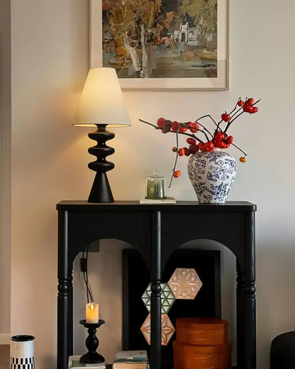 Ripple Table Lamp Walnut Wood Metal Fabric LED Desk Lamp