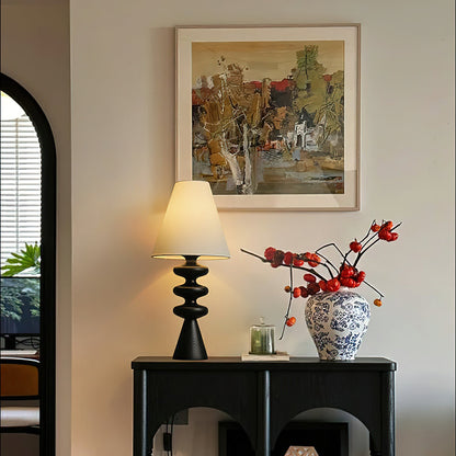 Ripple Table Lamp Walnut Wood Metal Fabric LED Desk Lamp