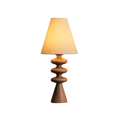 Ripple Table Lamp Walnut Wood Metal Fabric LED Desk Lamp