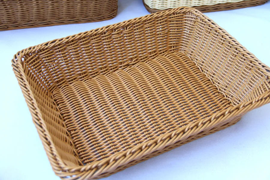 Handwoven Wicker Rectangular Storage Basket