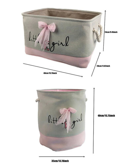 Pink Foldable Laundry Basket For Toys