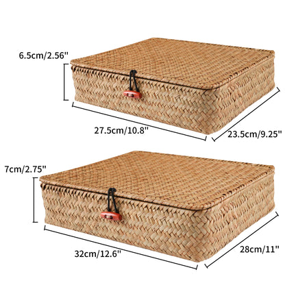 Seagrass with Lid Wicker Storage Woven Basket
