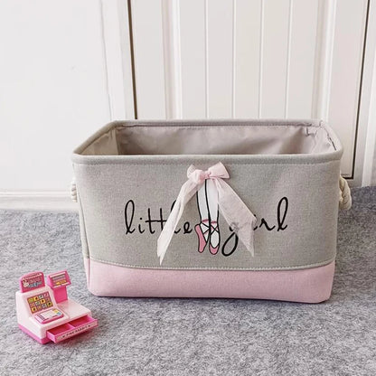 Pink Foldable Laundry Basket For Toys